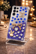 Royal Blue Crystal Bow – Luxury Shockproof Case