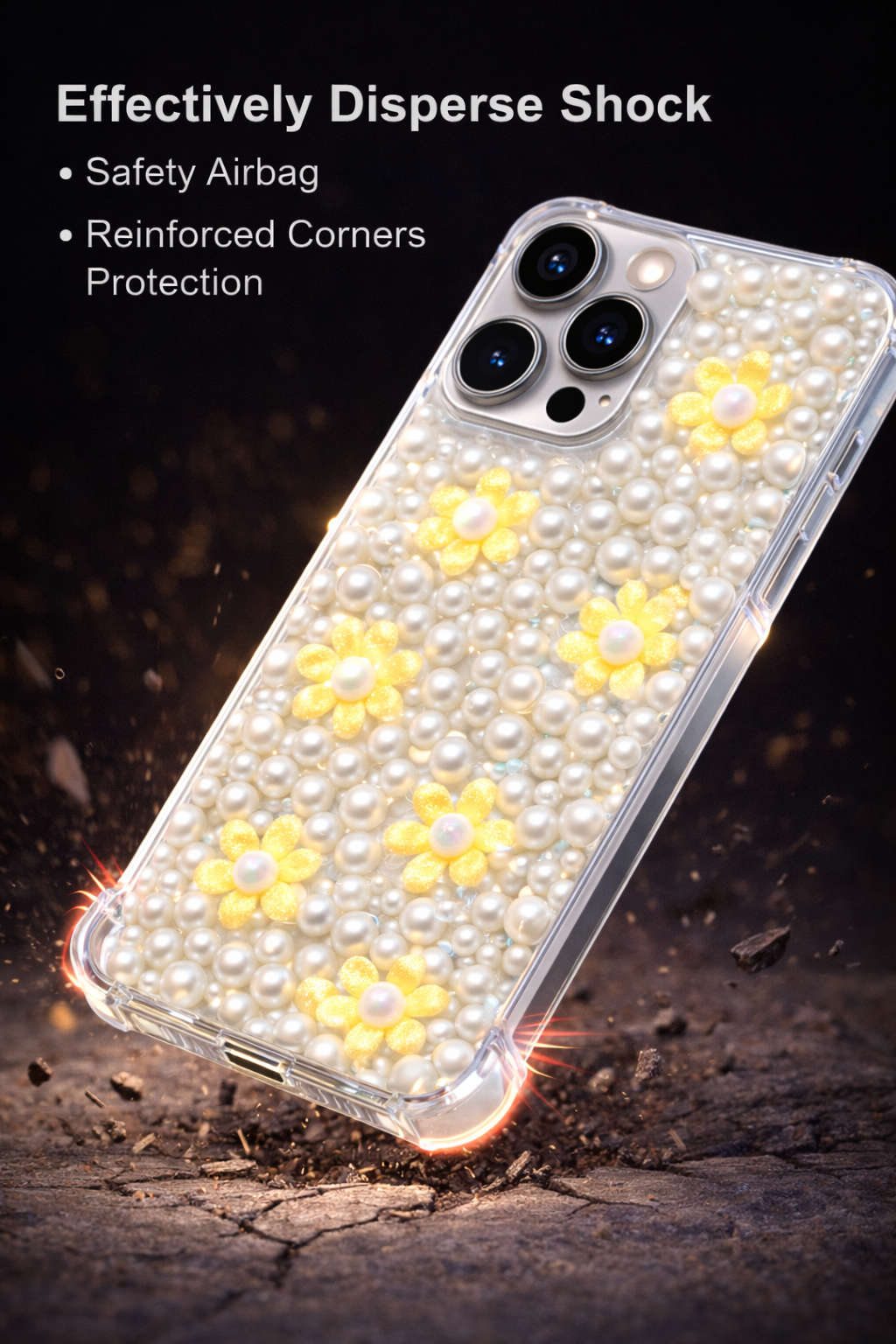 🌼 Golden Pearl Daisy Luxe Case 🌼