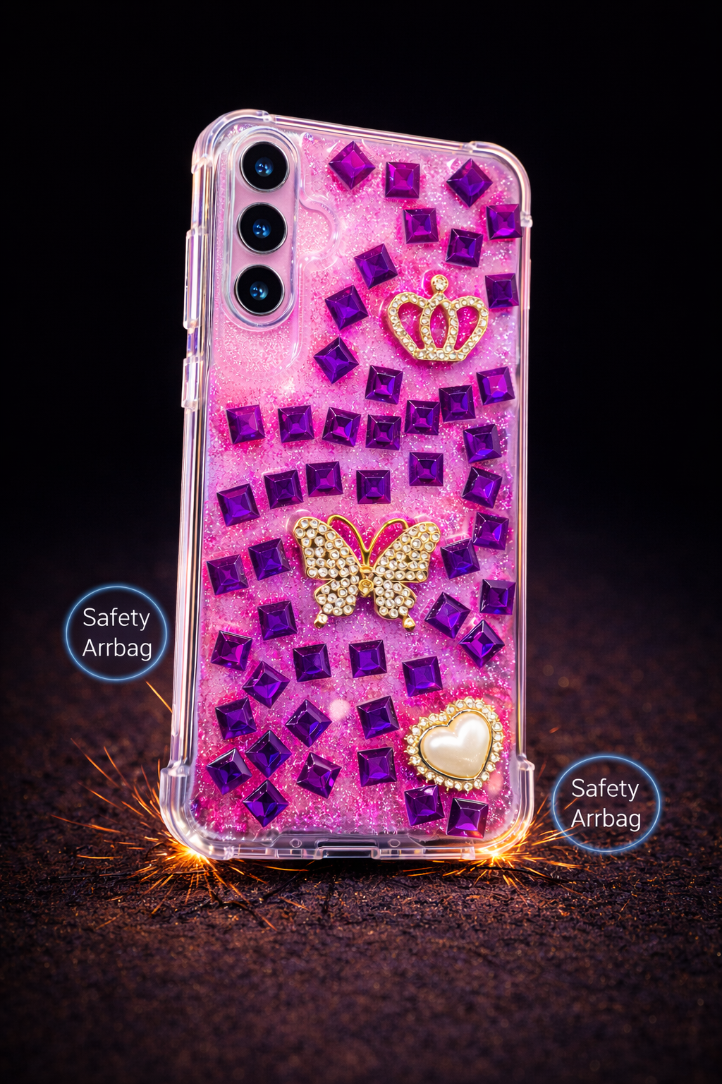 Pink Princess AirCushion™ Crystal Case
