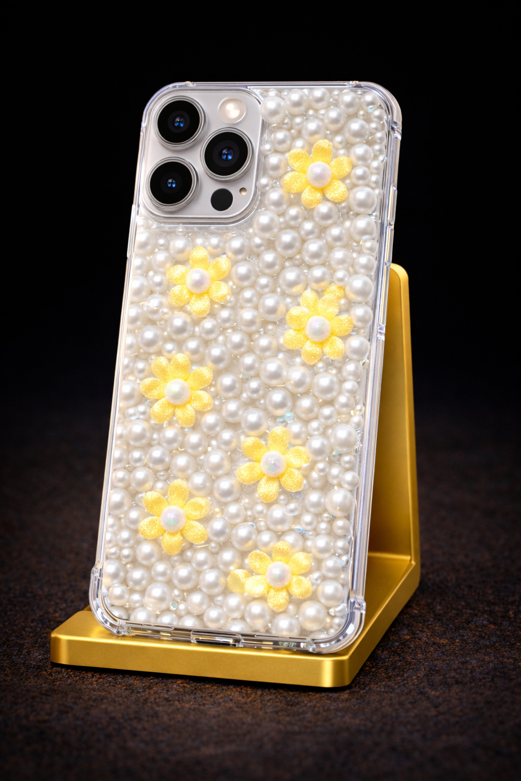 🌼 Golden Pearl Daisy Luxe Case 🌼
