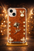 Royal Amber Blossom – Luxury Crystal Shockproof Case